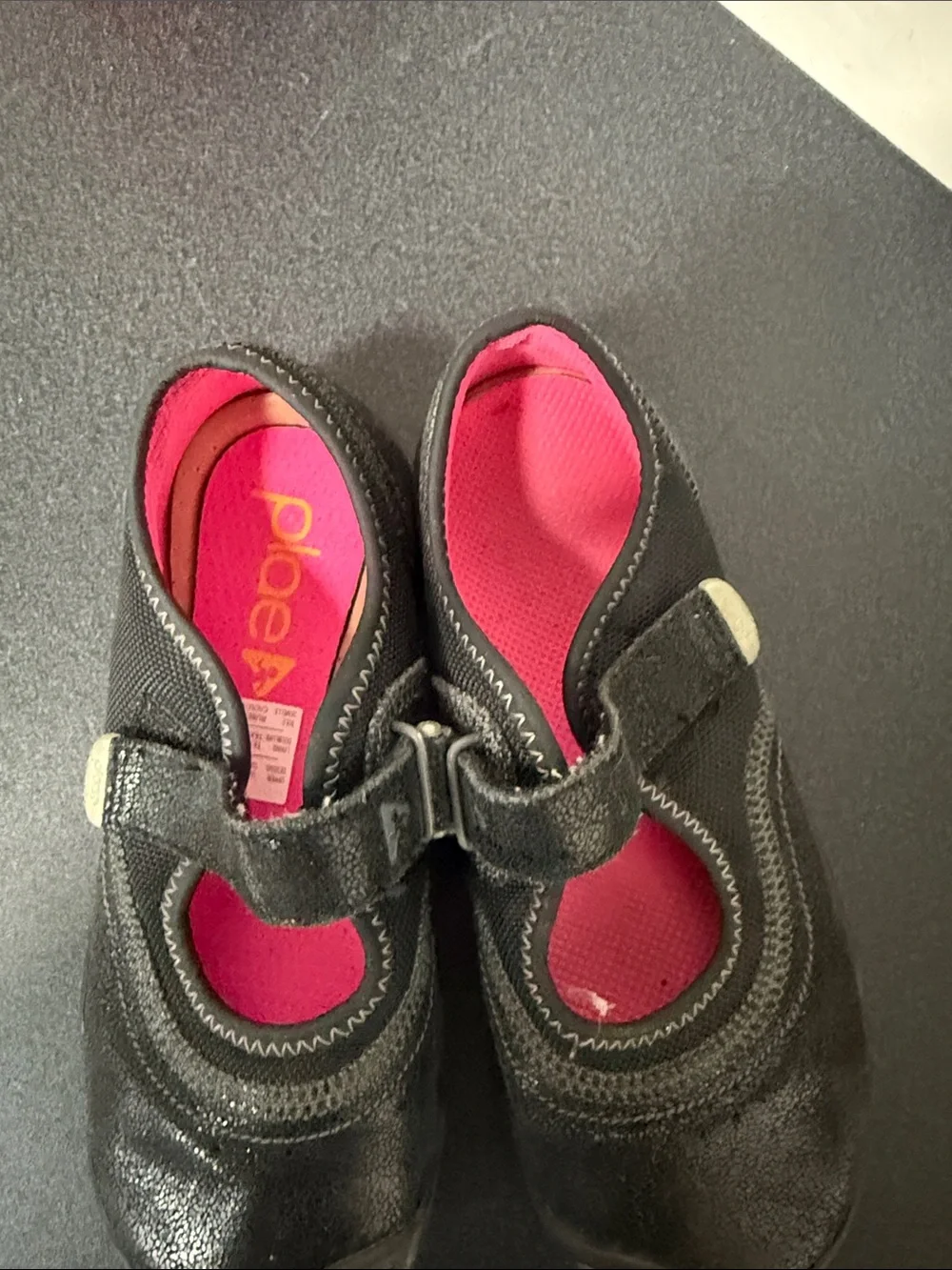 PLAE Girls Black Shoes with Pink Liner